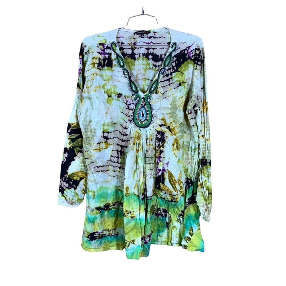 Chaudry KC Cotton Beaded Tunic Size L